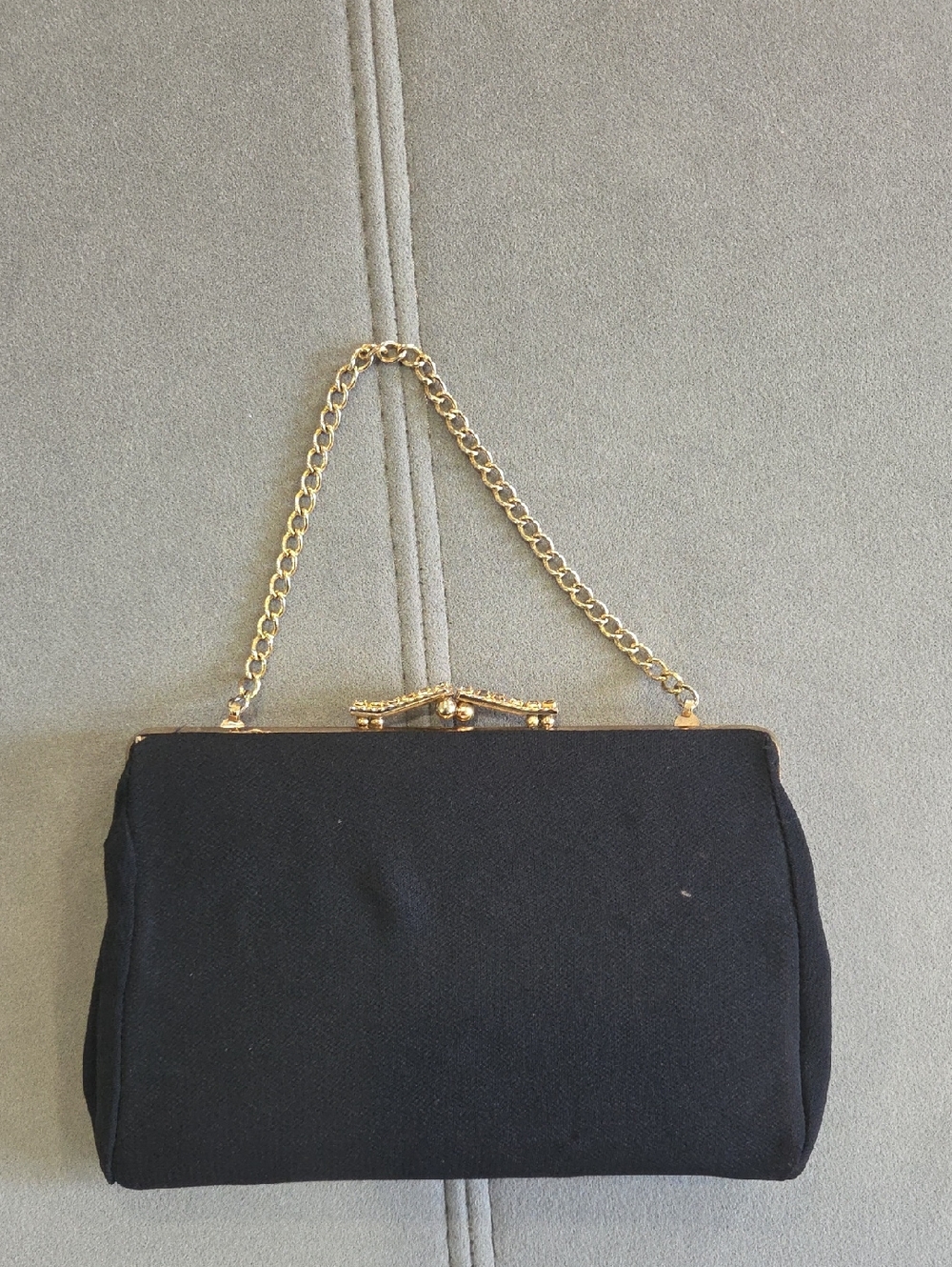 Black Chain-Handle Evening Clutch